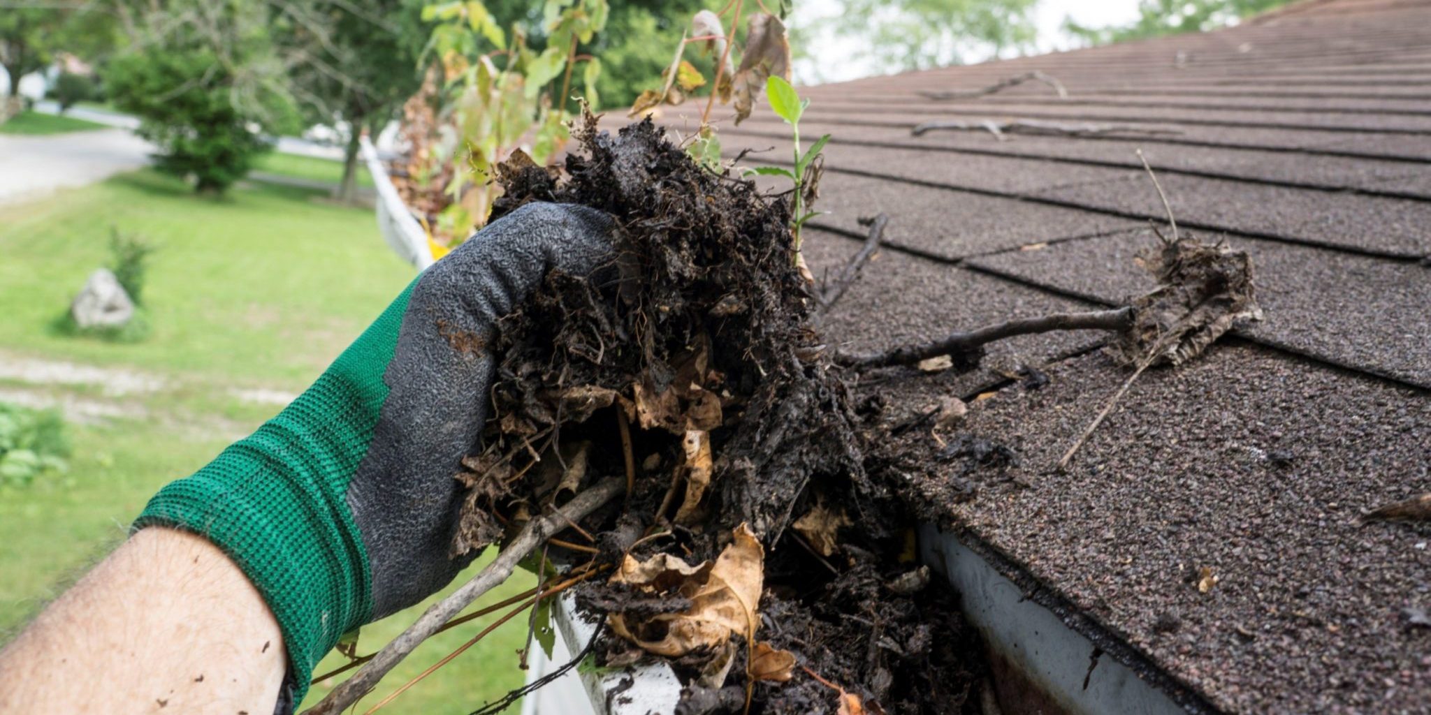 Gutter cleaning to prevent overflow and damage.
