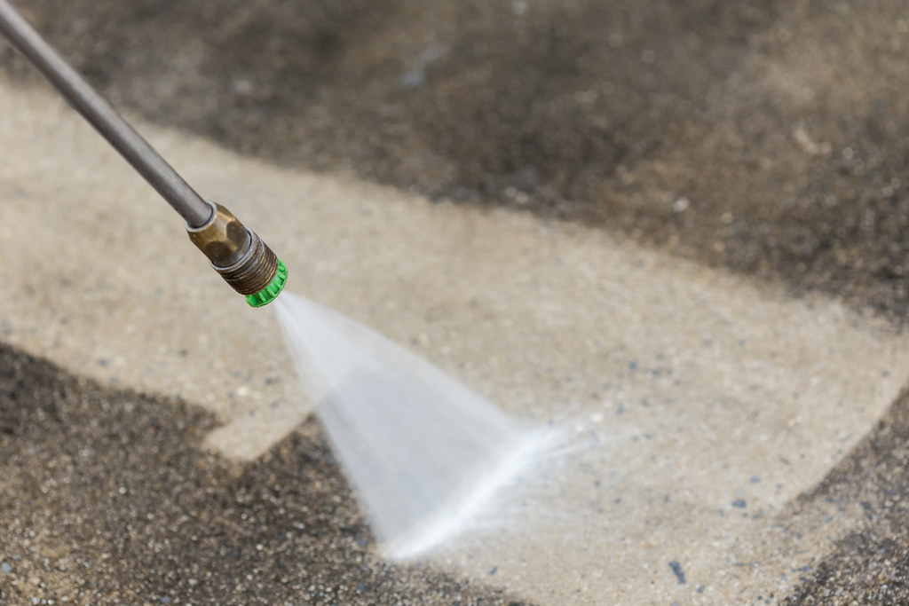 Pressure washing driveways, patios, and walkways.